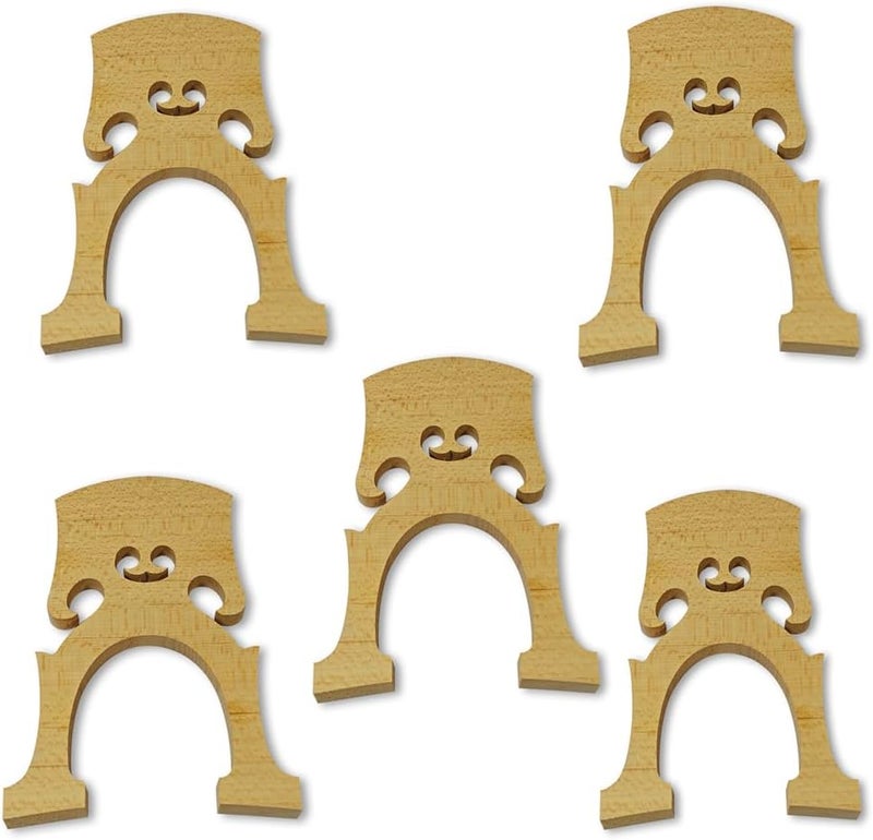ModouString Cello bridge 4/4 Full Size Solid Maple wood Replacement Cello Parts Compatible with Cello Musical Instrument Accessory 5 pcs - Image 1